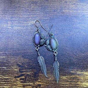 Elegant Silver Feather Earrings